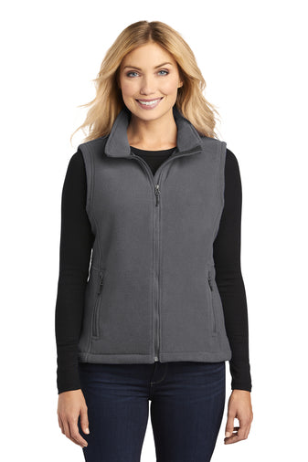 JHWMS Varsity N Womens Fleece Vest Embroidered - Grey
