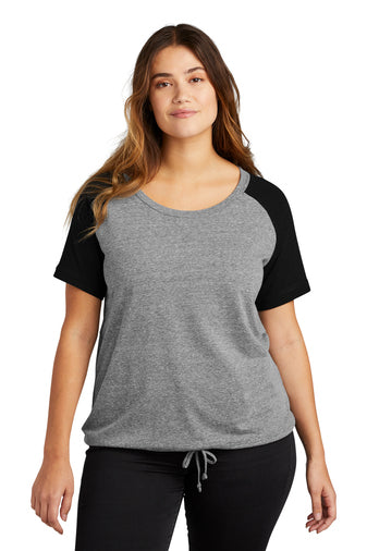 JHWMS Mom Friends New Era Ladies Tri-Blend Performance Cinch Tee - Black