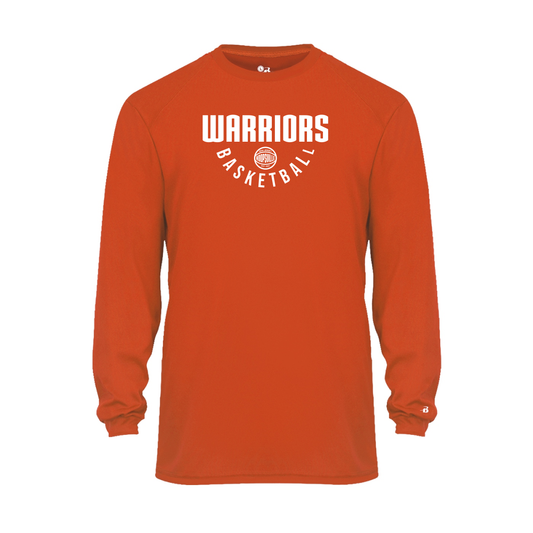 Warriors Basketball Badger B-Core Long Sleeve T-Shirt (loose fit) - Burnt Orange