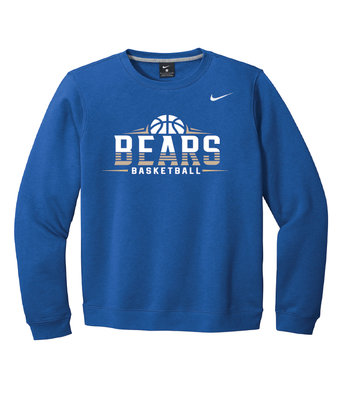 Lyndhurst Basketball Bears Nike Club Fleece Crew - Royal