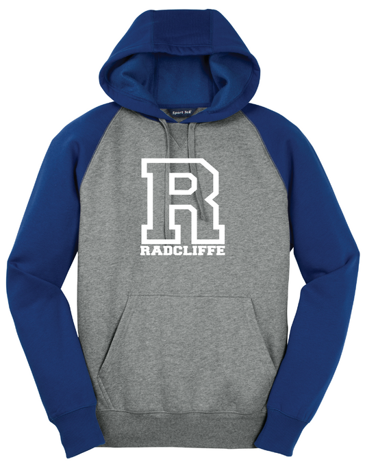 Radcliffe R Raglan Colorblock Pullover Hooded Sweatshirt - Royal