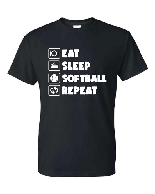 Nutley Softball Sleep Tee Black