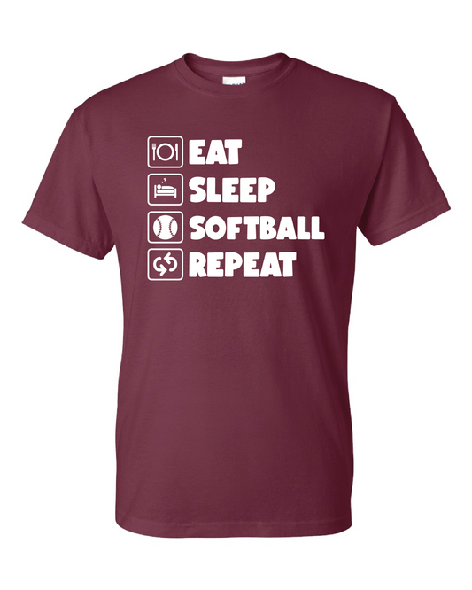 Nutley Softball Sleep Tee Maroon