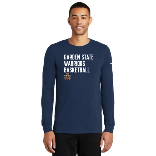 Nike Dri-FIT Cotton/Poly Long Sleeve Tee Rush Blue - GSW Winter 2023 WARRIORS