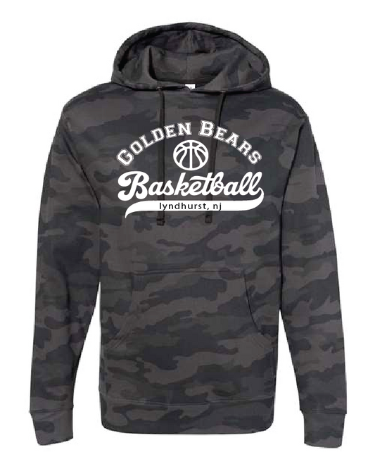 Lyndhurst Basketball Script CAMO INDEPENDENT TRADING HOODIE - Black Camo