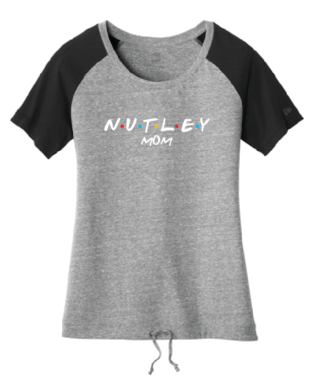 JHWMS Mom Friends New Era Ladies Tri-Blend Performance Cinch Tee - Black