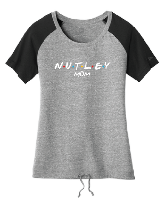 JHWMS Mom Friends New Era Ladies Tri-Blend Performance Cinch Tee - Black