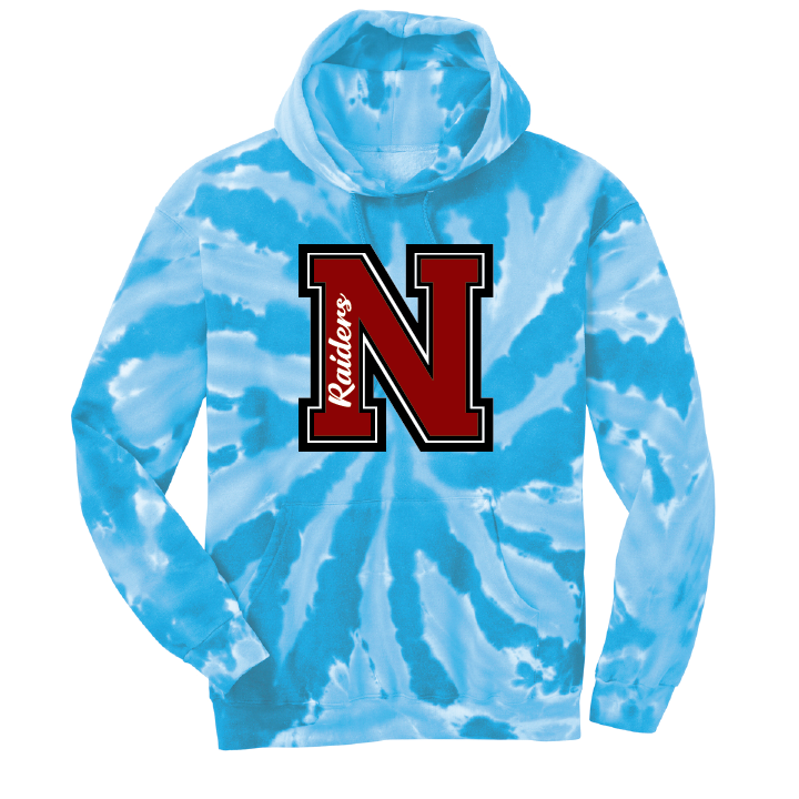JHWMS Varsity N Tie-Dye Pullover Hooded Sweatshirt - Turqoise