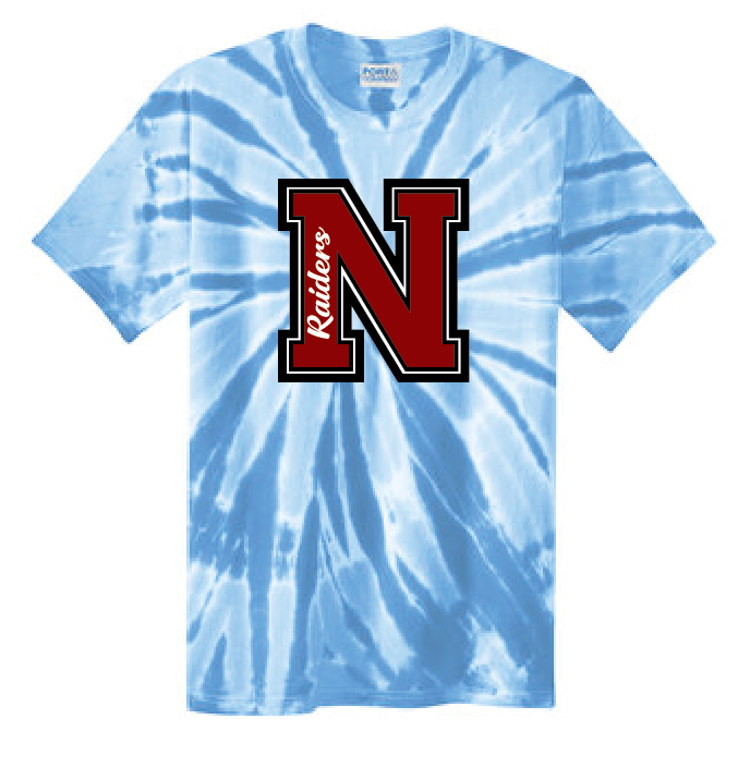 JHWMS Varsity N Tie-Dye Tee - Light Blue