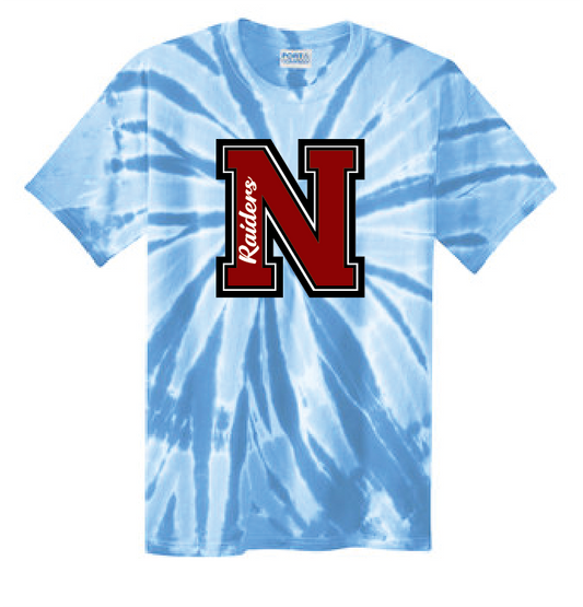 JHWMS Varsity N Tie-Dye Tee - Light Blue