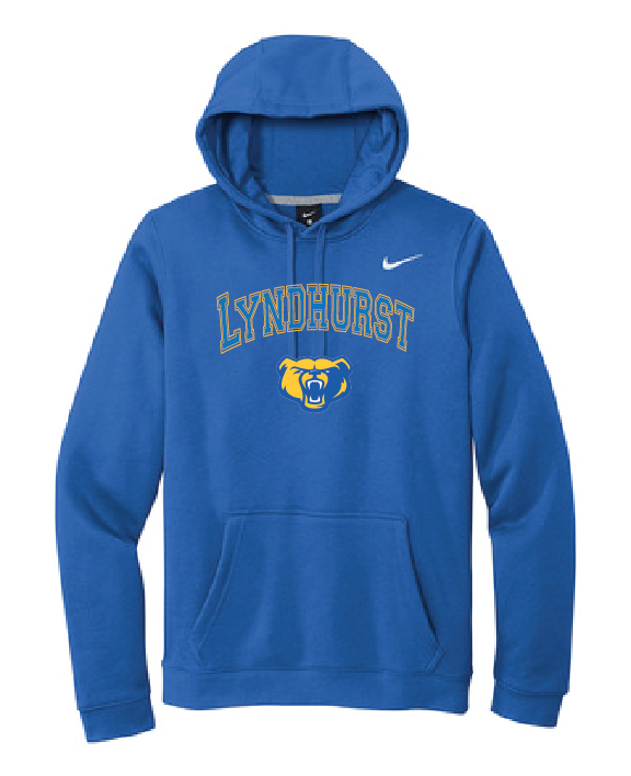 Lyndhurst Basketball Arc Logo Nike Club Fleece Hoody - Royal