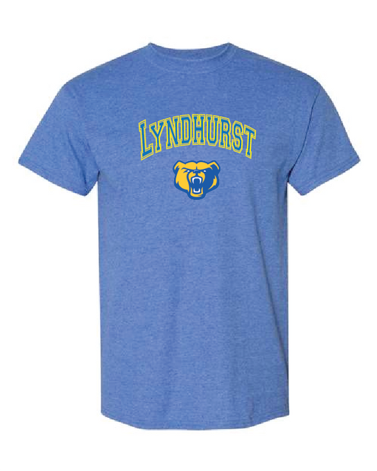 Lyndhurst Basketball Arc Logo - T-shirt - Heather Royal