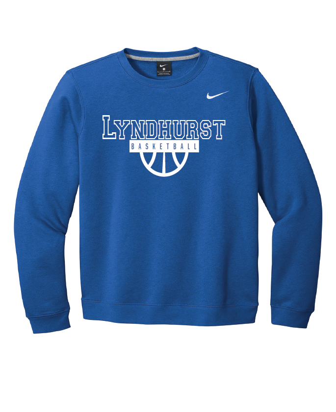 Lyndhurst Basketball Nike Club Fleece Crew - Royal