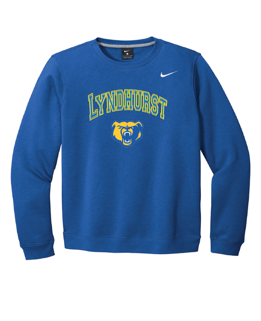 Lyndhurst Basketball Arc Logo Nike Club Fleece Crew - Royal