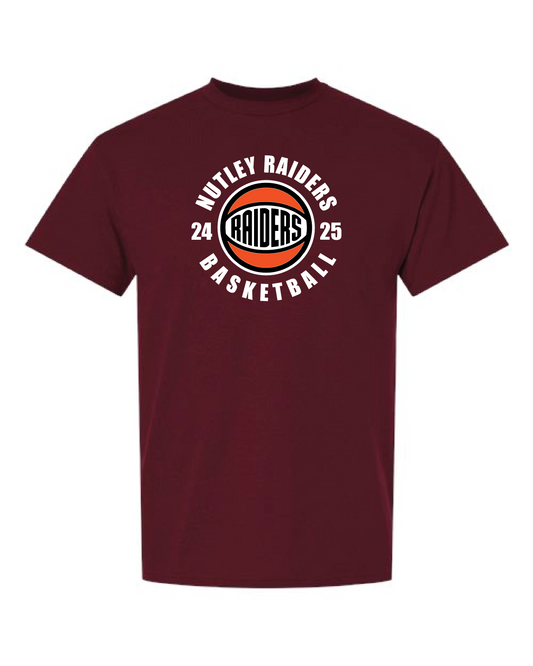 Nutley Basketball Roundball T-shirt - Maroon