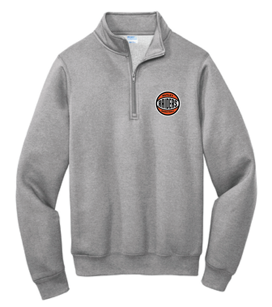 Nutley Basketball Core Fleece 1/4-Zip Pullover Embroidered Sweatshirt - Grey