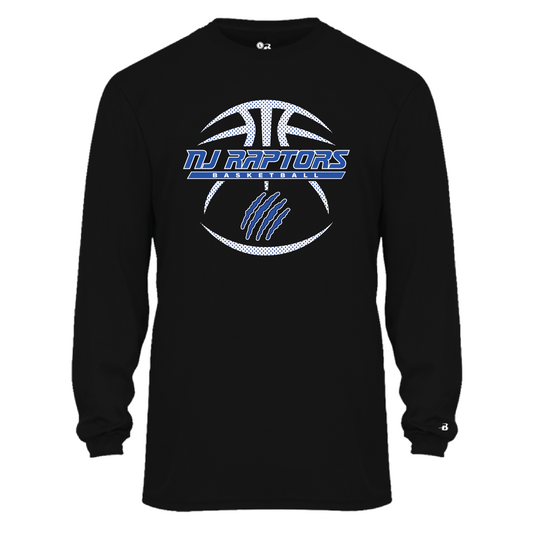 NJ Raptors Basketball Warmup L/S Tshirt Black