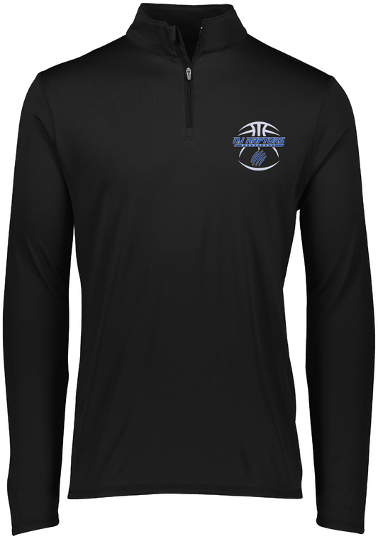 NJ Raptors Basketball Performance Quarter Zip Pullover Embroidered Black