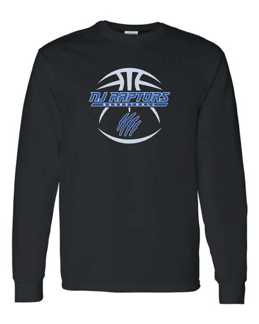 NJ Raptors Basketball Logo L/S Tshirt Black