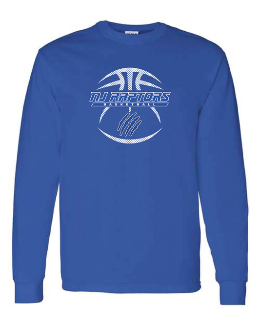 NJ Raptors Basketball Logo L/S Tshirt Royal