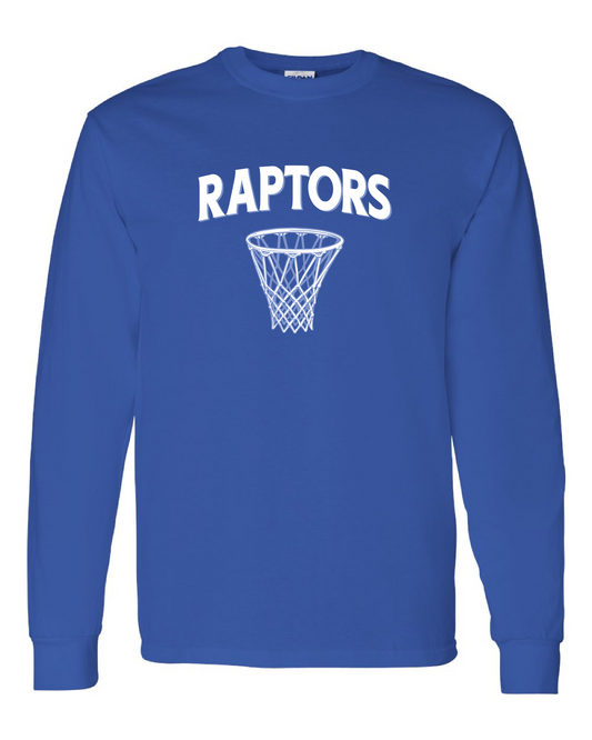 NJ Raptors Basketball Hoop Logo L/S Tshirt Royal