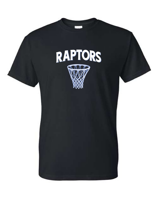 NJ Raptors Basketball Hoop Logo Tshirt Black