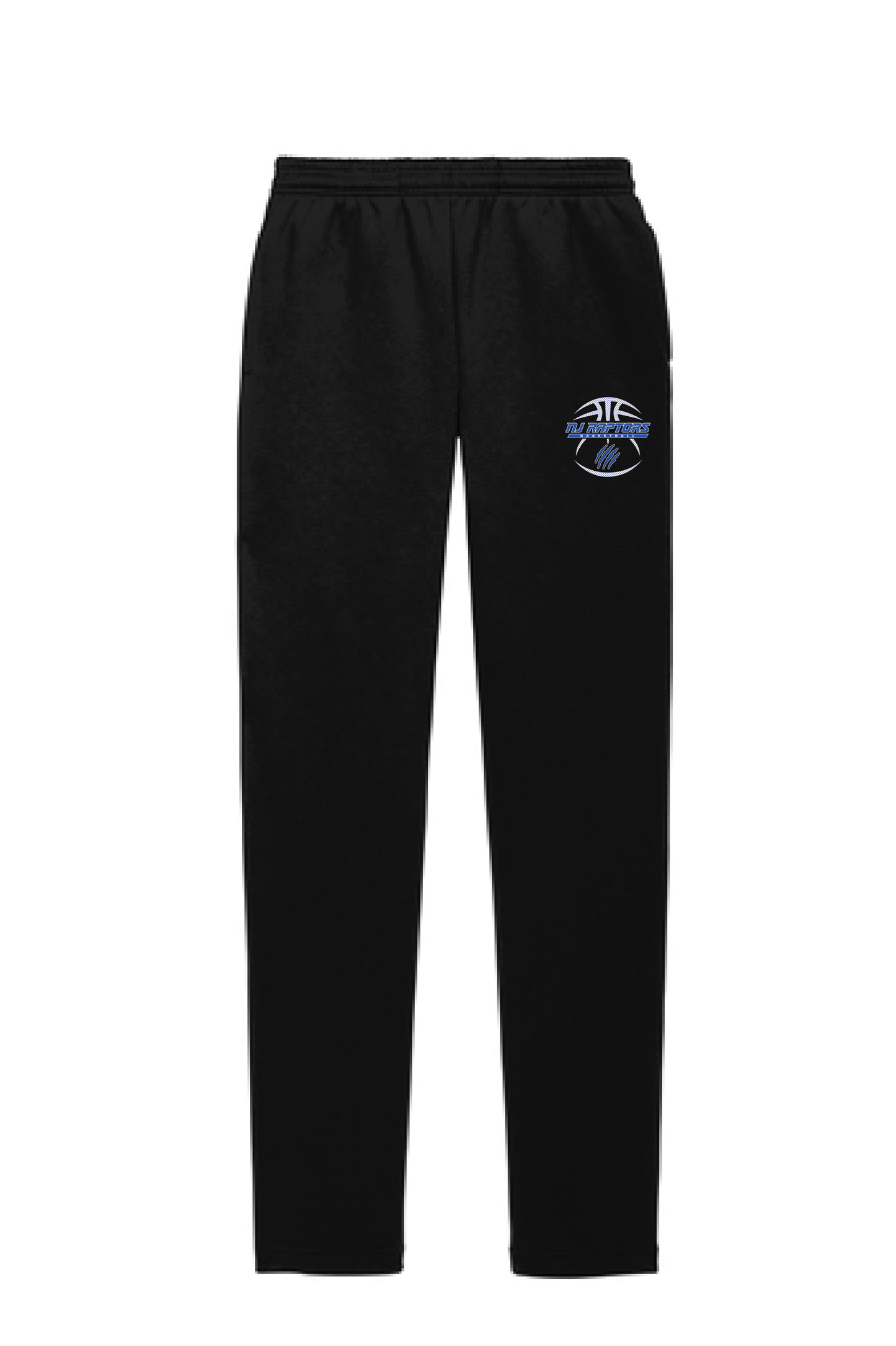 NJ Raptors Basketball Fleece Open Bottom Pants Black