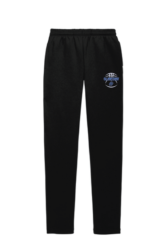 NJ Raptors Basketball Fleece Open Bottom Pants Black