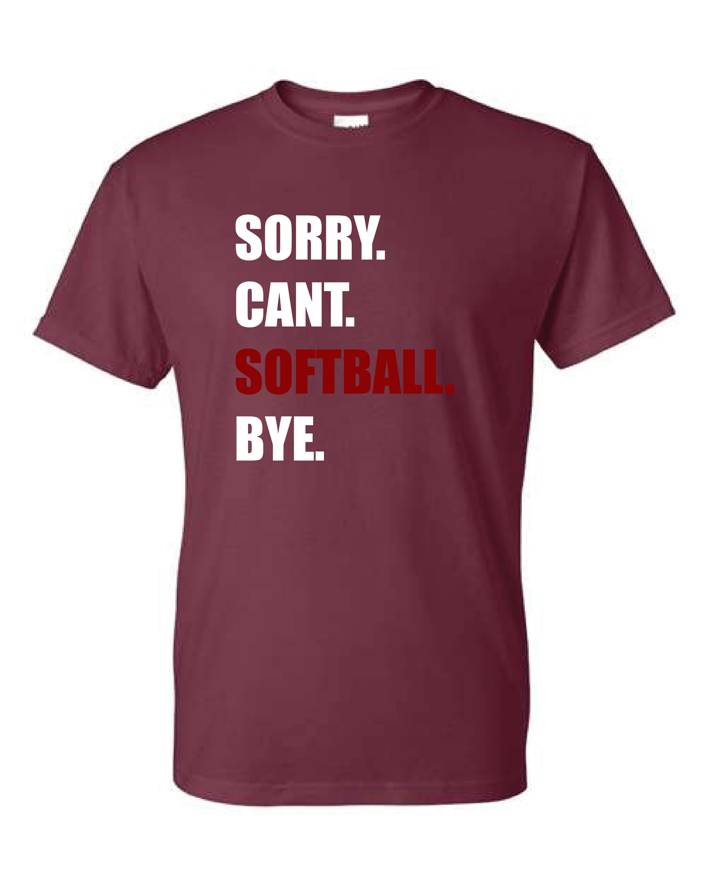 Nutley Softball Bye Tee Maroon