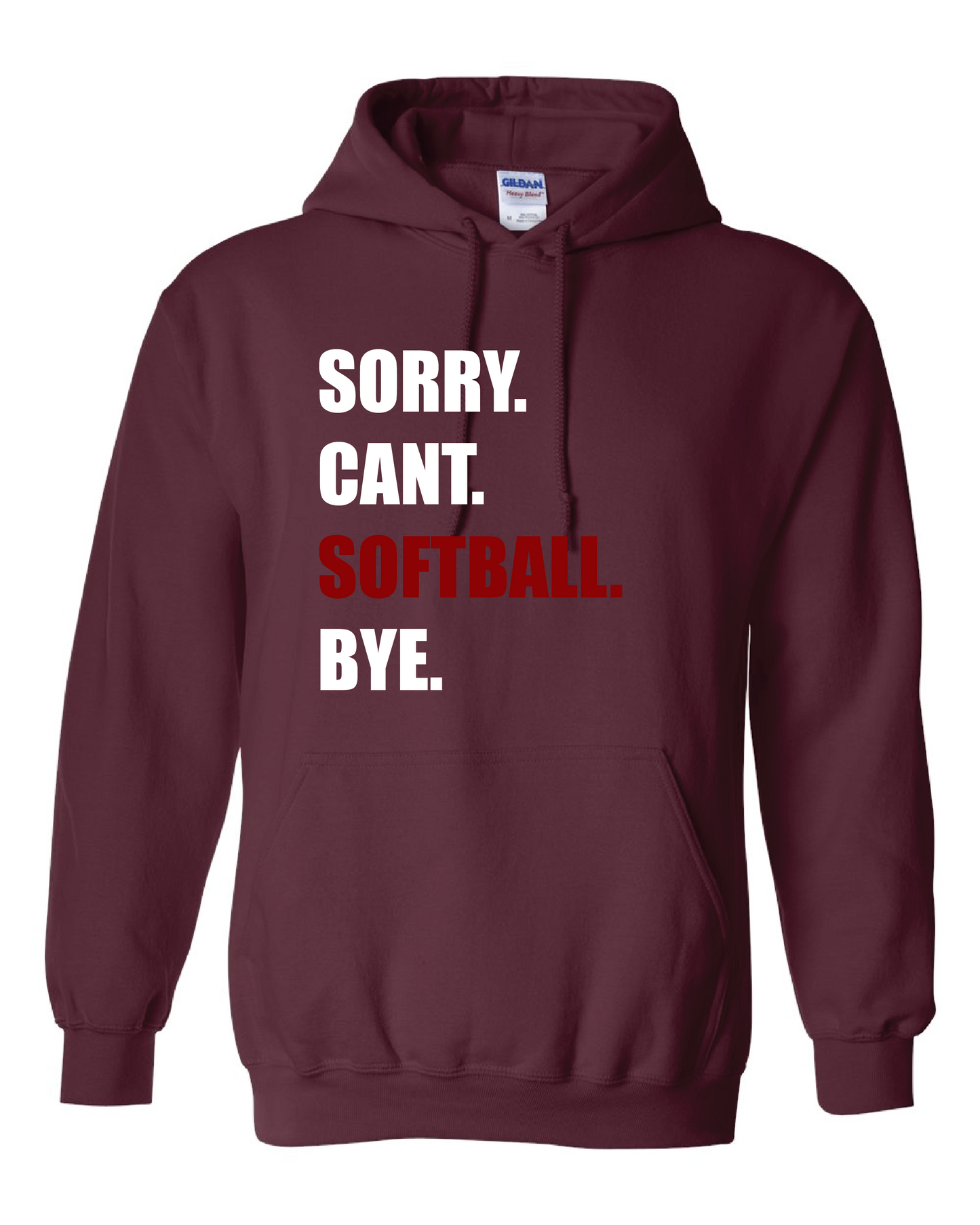 Nutley Softball Bye Hooded Sweatshirt Maroon