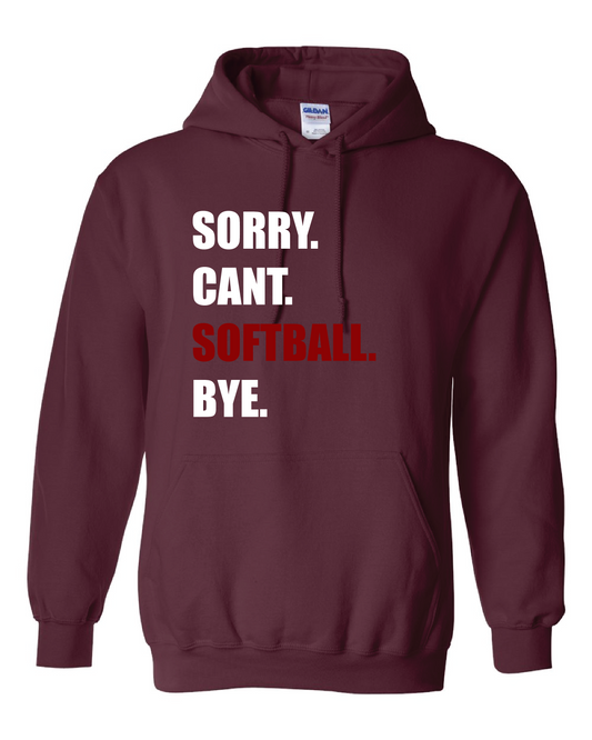 Nutley Softball Bye Hooded Sweatshirt Maroon
