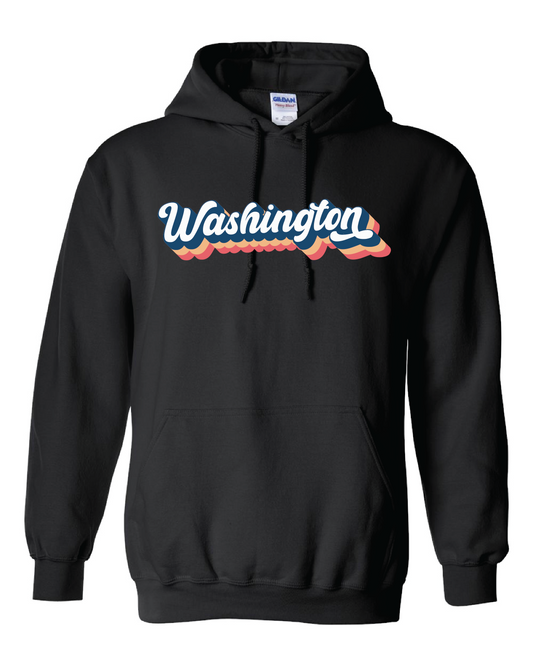 Washington Script Logo Hooded Sweatshirt Black
