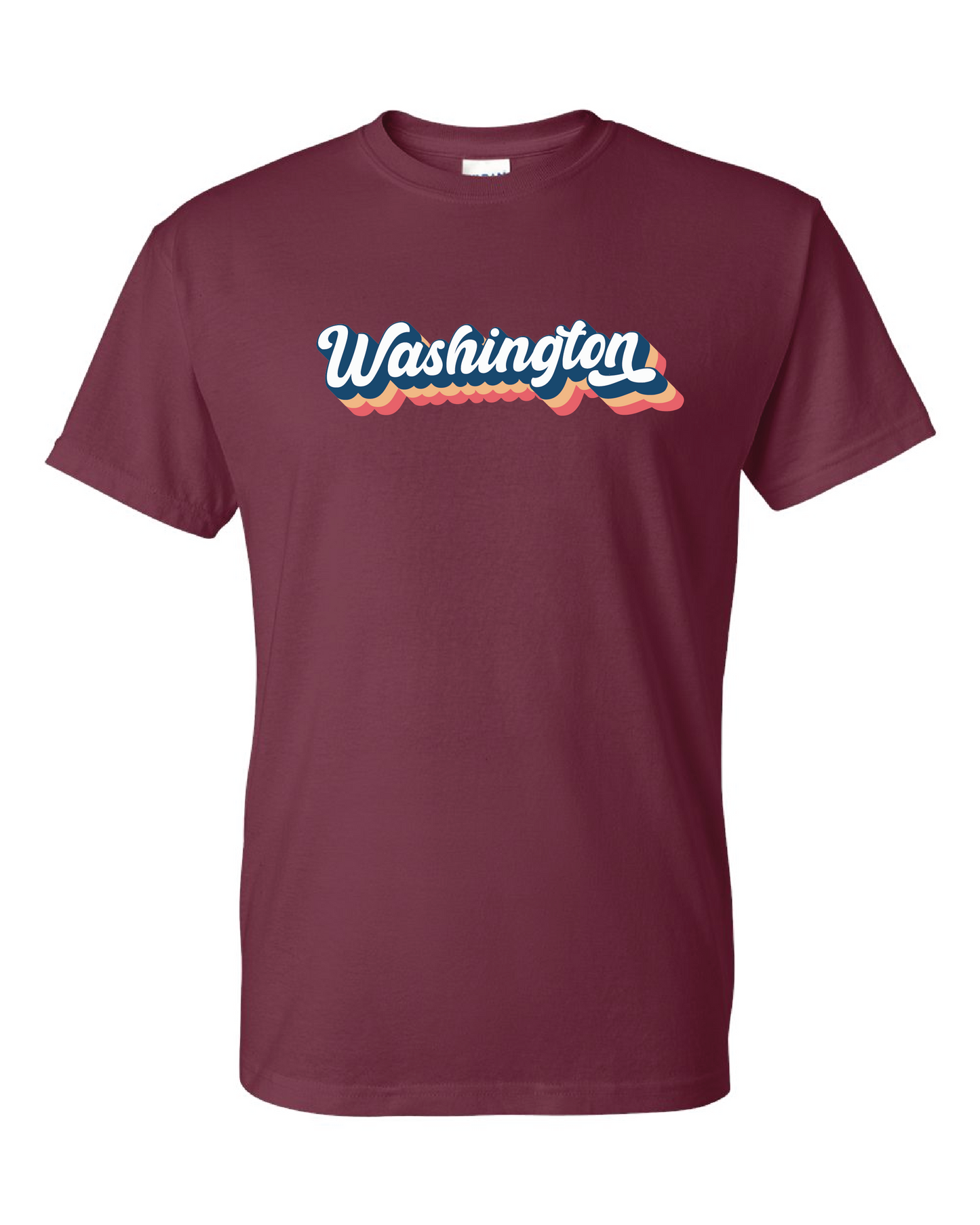 Washington Script Logo T-shirt Maroon