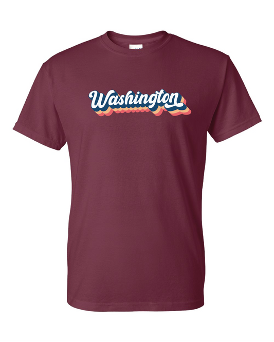 Washington Script Logo T-shirt Maroon