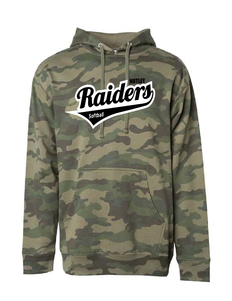 Nutley Softball Script Spring 2023 - CAMO INDEPENDENT TRADING HOODIE