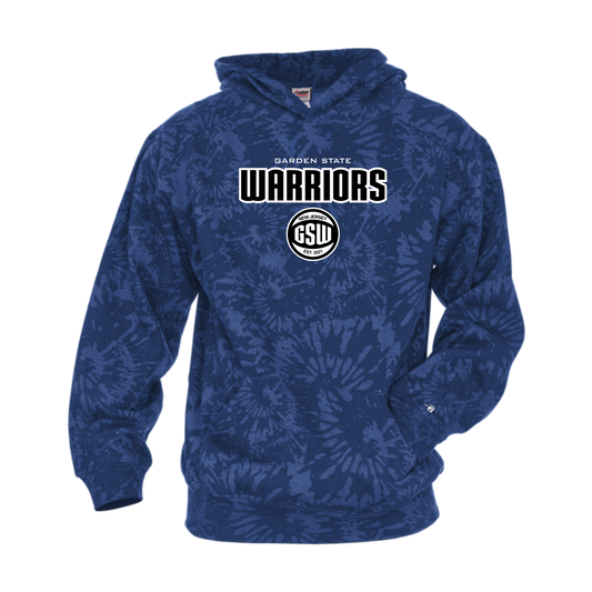 BADGER ATHLETIC FLEECE TIE-DYE YOUTH HOOD - ROYAL - GSW SPRING 2023 WARRIORS