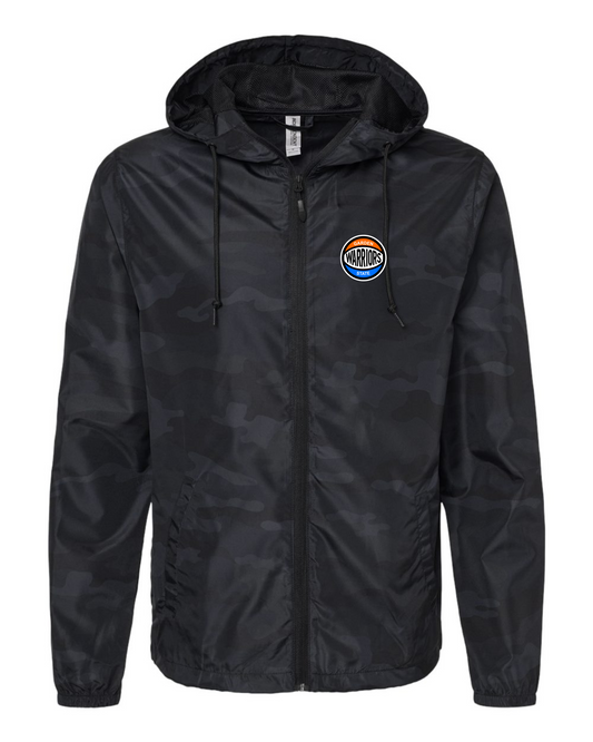 Unisex Lightweight Windbreaker Full-Zip Jacket Black Camo