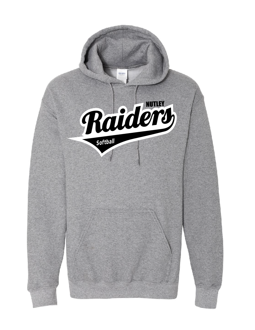 Nutley Softball Script Hooded Sweatshirt - Grey