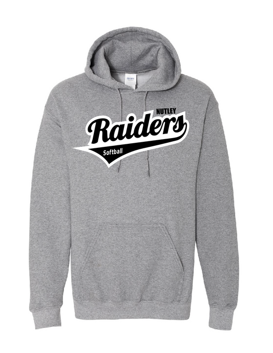 Nutley Softball Script Hooded Sweatshirt - Grey
