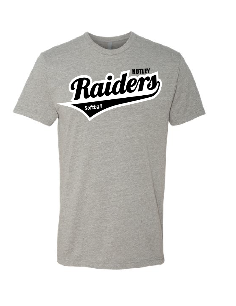 Nutley Raiders Script Softball T-shirt - Grey
