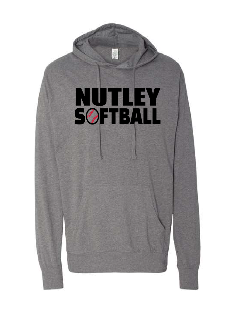 Nutley Softball Lightweight Hooded T-shirt - Gunmetal Heather