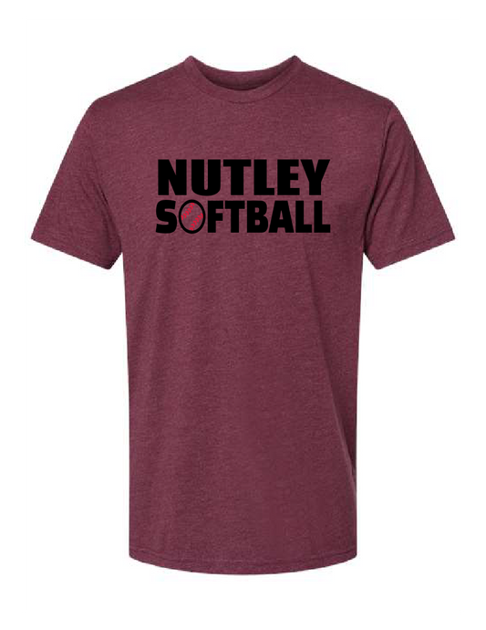 Nutley Raiders Softball T-shirt - Heather Maroon