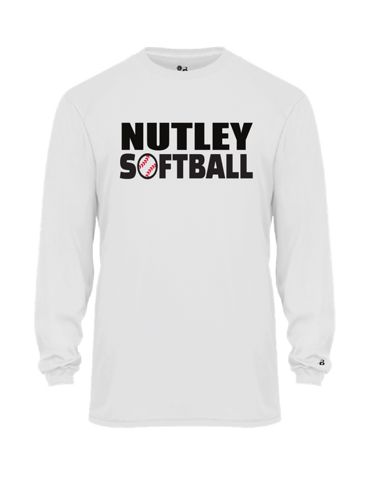 Nutley Softball Long Sleeve Performance T-Shirt - White