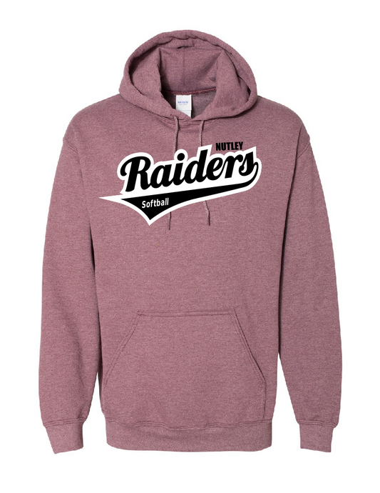 Nutley Softball Script Hooded Sweatshirt - Heather Maroon
