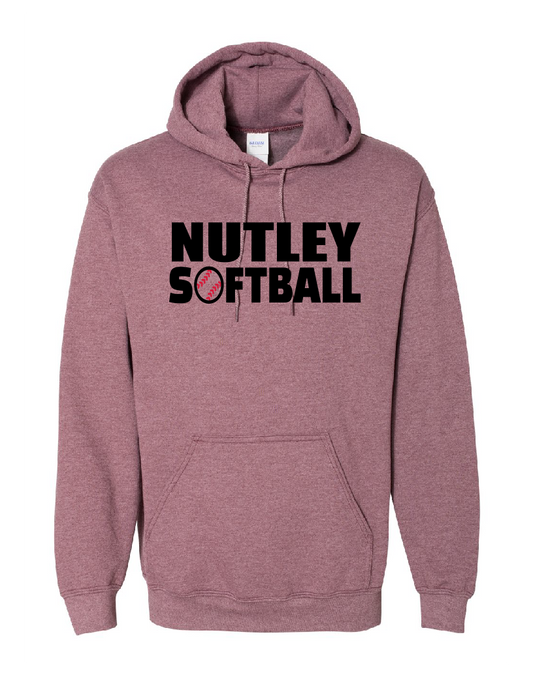Nutley Softball Hooded Sweatshirt - Heather Maroon