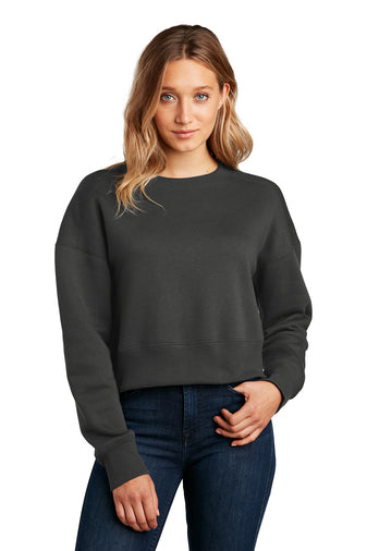 JHWMS Varsity N Fleece Cropped Crew - Charcoal