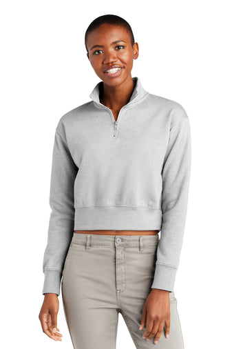 Radcliffe R Cropped Fleece 1/2-Zip - Heather Grey