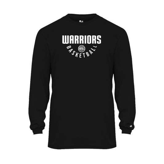 Warriors Basketball Badger B-Core Long Sleeve T-Shirt (loose fit) - Black