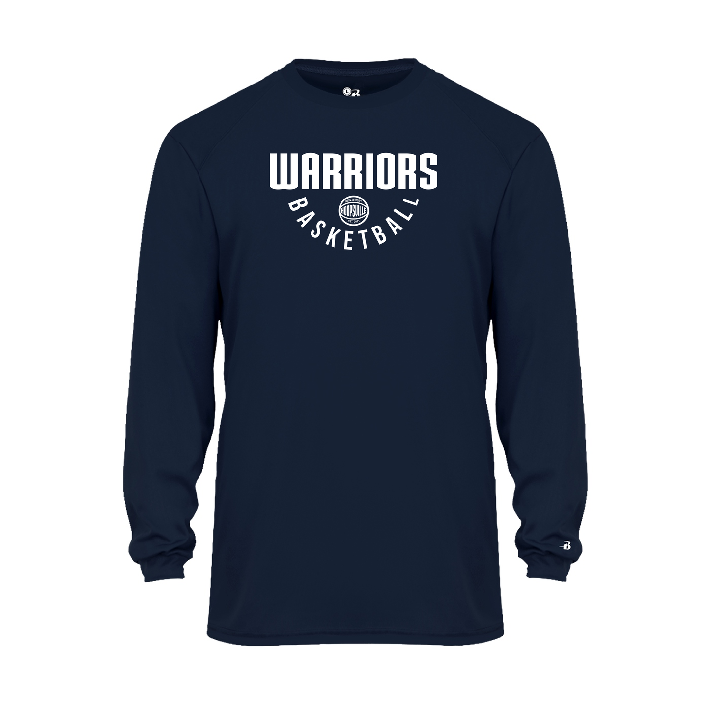 Warriors Basketball Badger B-Core Long Sleeve T-Shirt (loose fit) - Navy