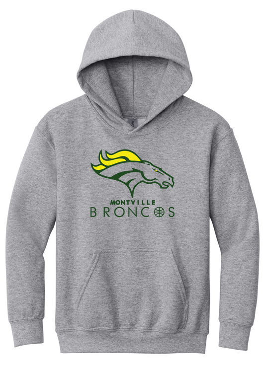 Montville Broncos Basketball Winter 2025 - Youth Hoodie - Sport Grey